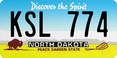ND license plate KSL774