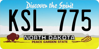 ND license plate KSL775