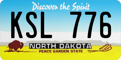 ND license plate KSL776