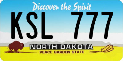 ND license plate KSL777