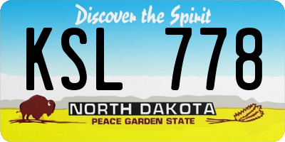 ND license plate KSL778