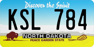 ND license plate KSL784