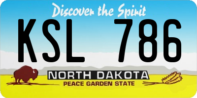 ND license plate KSL786