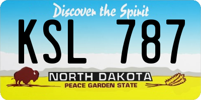 ND license plate KSL787