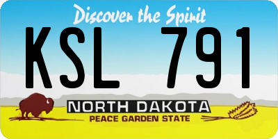 ND license plate KSL791