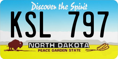 ND license plate KSL797