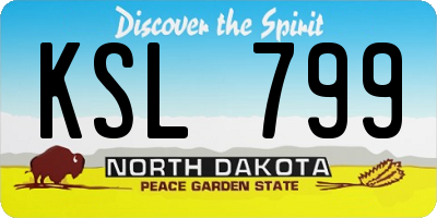 ND license plate KSL799