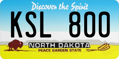 ND license plate KSL800