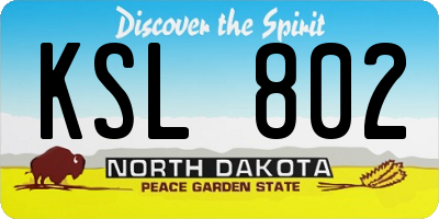 ND license plate KSL802