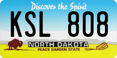 ND license plate KSL808