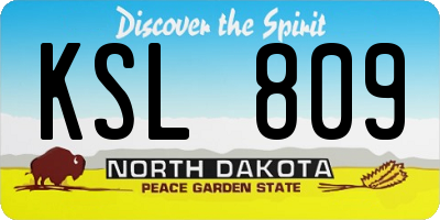 ND license plate KSL809