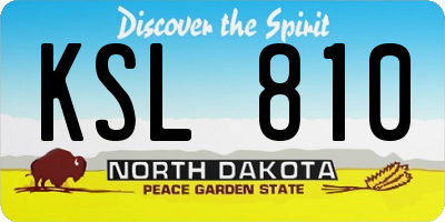 ND license plate KSL810