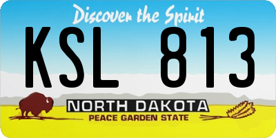 ND license plate KSL813