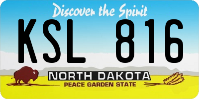 ND license plate KSL816