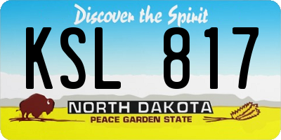 ND license plate KSL817