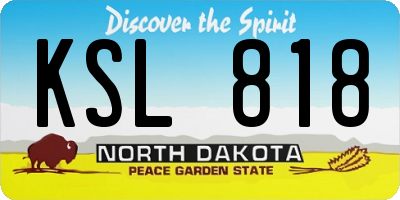 ND license plate KSL818