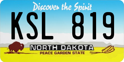ND license plate KSL819