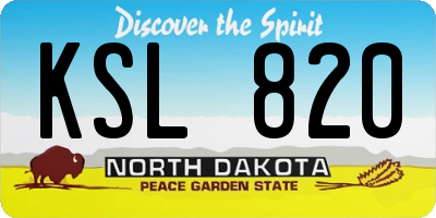 ND license plate KSL820