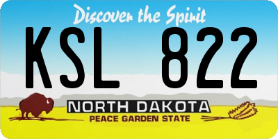 ND license plate KSL822