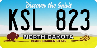 ND license plate KSL823