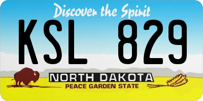 ND license plate KSL829