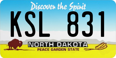 ND license plate KSL831