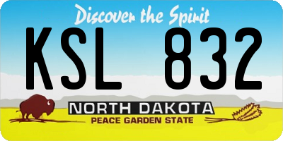 ND license plate KSL832