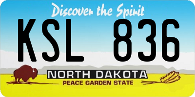 ND license plate KSL836