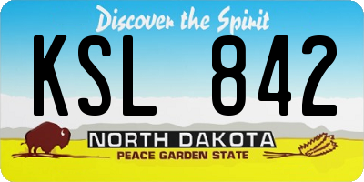 ND license plate KSL842