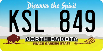 ND license plate KSL849