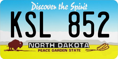 ND license plate KSL852