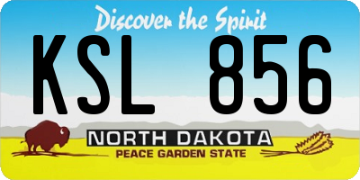 ND license plate KSL856