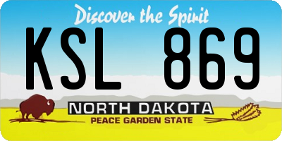 ND license plate KSL869