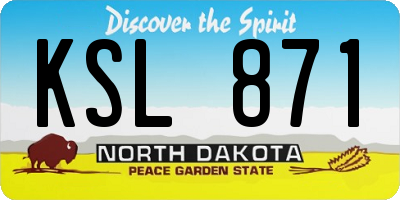 ND license plate KSL871