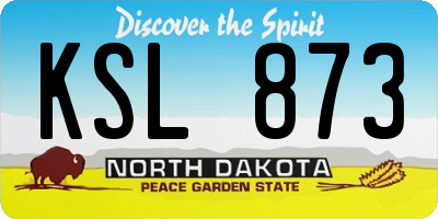 ND license plate KSL873