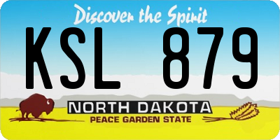 ND license plate KSL879