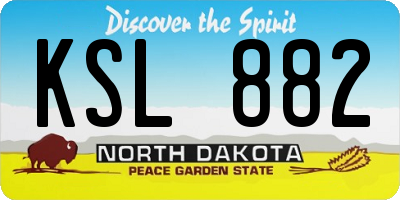ND license plate KSL882