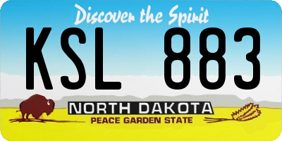 ND license plate KSL883