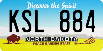 ND license plate KSL884