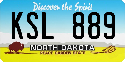 ND license plate KSL889