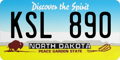 ND license plate KSL890