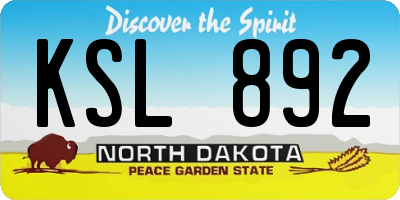ND license plate KSL892