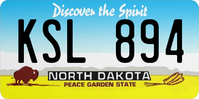 ND license plate KSL894