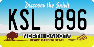 ND license plate KSL896