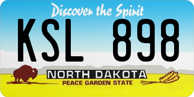 ND license plate KSL898