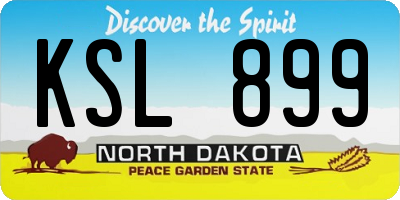 ND license plate KSL899