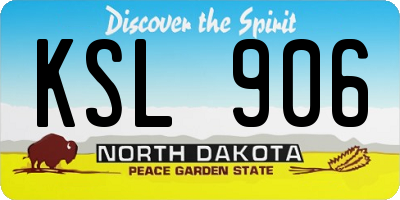 ND license plate KSL906