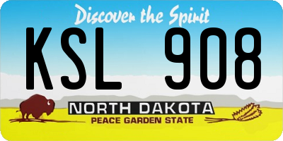 ND license plate KSL908