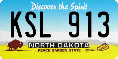 ND license plate KSL913