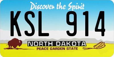 ND license plate KSL914